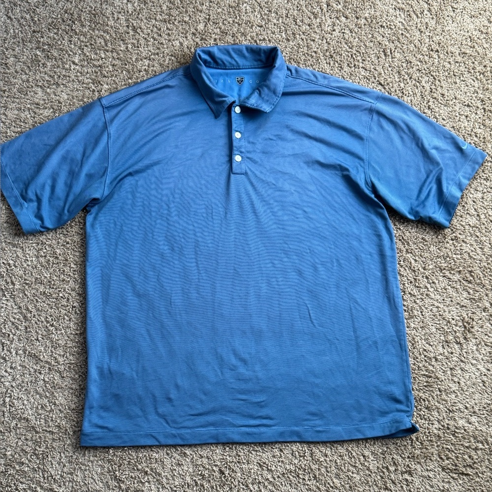EUC Men’s Nike Golf Dri-Fit Blue/Blue Accents Short Sleeve Polo Size XXL